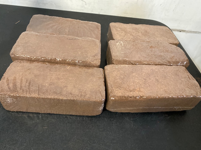 Photo 1 of Coco Coir Brick for Plants-6 Pack Premium Coconut Bricks, 100% Organic Peat Moss, Fiber Coconut Husk for Planting, Gardening, Potting Soil Substrate