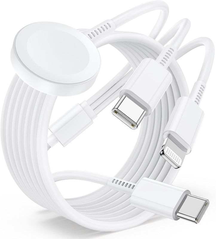 Photo 1 of Apple Watch Charger Fast Charging,3 in 1 Multi Charger Cable 3.3FT USB C Cable,iWatch Charger Cord for iWatch Ultra3/2/1/SE 3/2 Series 11/10/9/8/7/6/5/4,for iPhone17 15 16 Pro Max/14/13/12