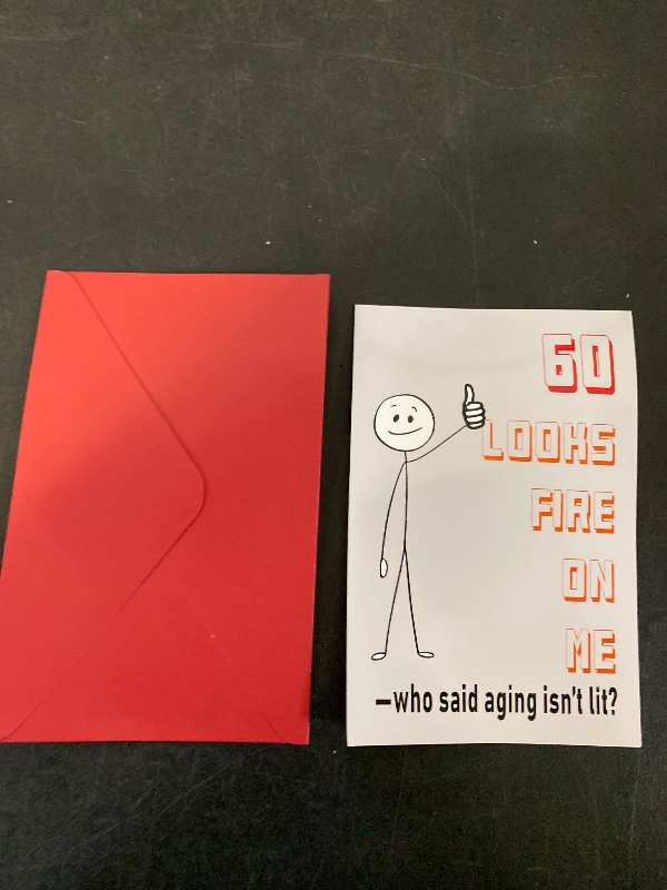 View 2 of 60th Birthday Card for Men and Women, Happy 60th Birthday Gift for Him or Her, Funny Decorations for Husband, Wife, and Friends’ Celebration
