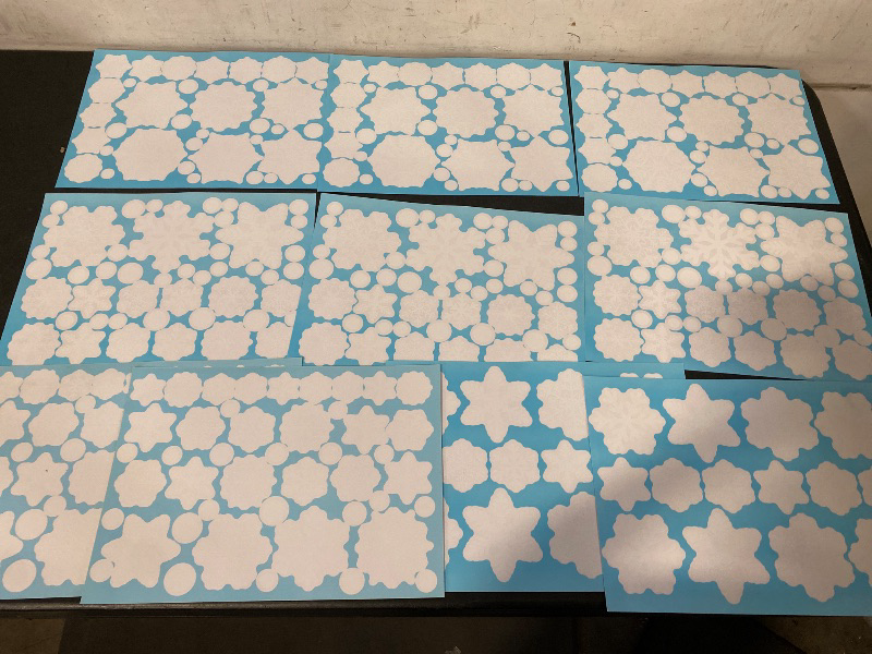 Photo 1 of 10 sheets Adhesive Snowflake Stickers Removable Window Decals for Christmas Decor Festive Party Supplies Attractive Designs for Boys and Girls Family Fun
