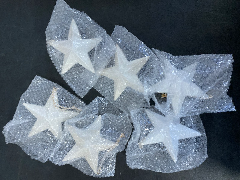Photo 1 of 6 pc. Wooden Star Ornament White 