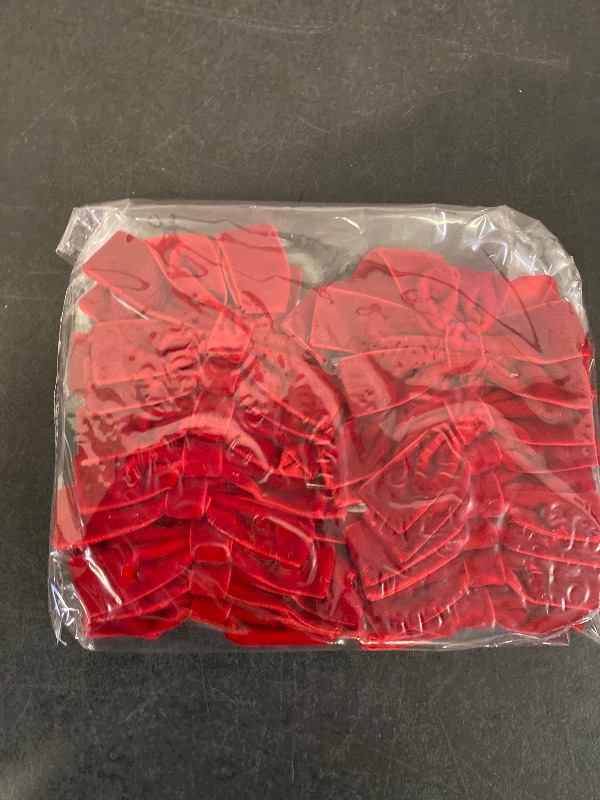 Photo 1 of 12 pcs. Red Velvet Outdoor Christmas Bow