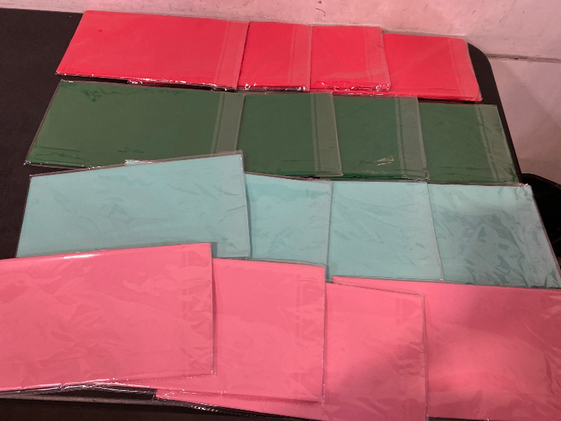 Photo 1 of 16 Pcs Christmas Plastic Tablecloth Rectangle Table Cover Pink Red Green Waterproof Table Cloth for Xmas Party Winter Holiday Decoration Supplies, 54 x 108 Inch