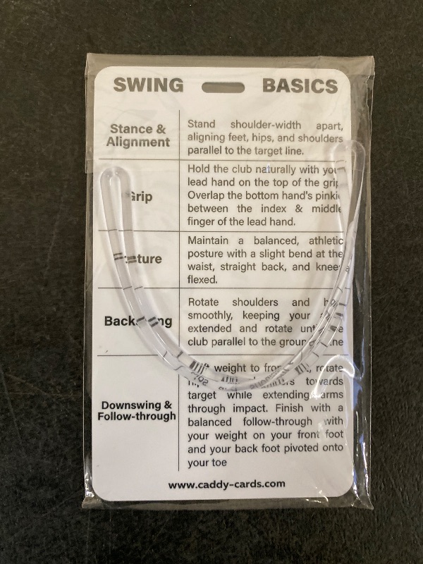 Photo 1 of Distance Caddy Golf Club Distance Chart – Beginner Yardage & Swing Reference – Bag Tag Card - Dual Sided
