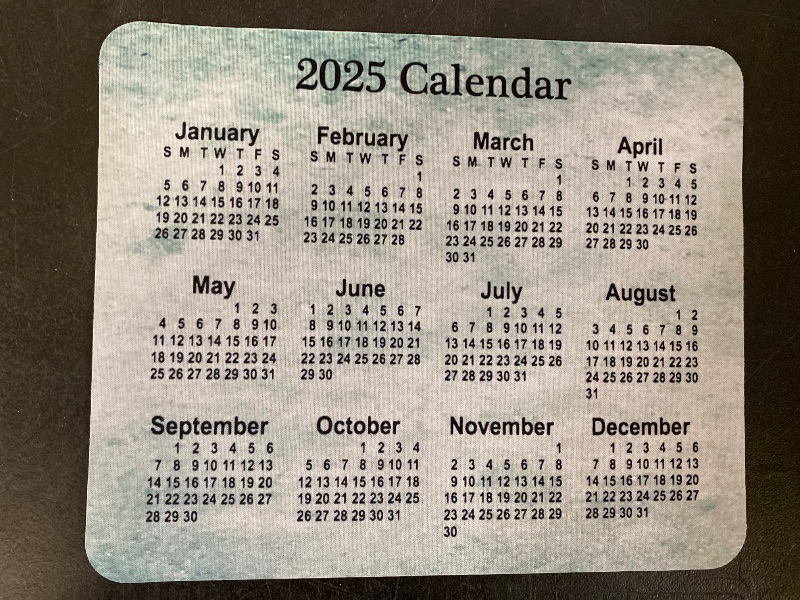 Photo 1 of Calendar Mouse pad, Natural Rubber Quality Creative Gaming Rectangle Mouse Personalized Desk Mouse Pad 9.5 inch x 7.9 inch (Calendar 2025)