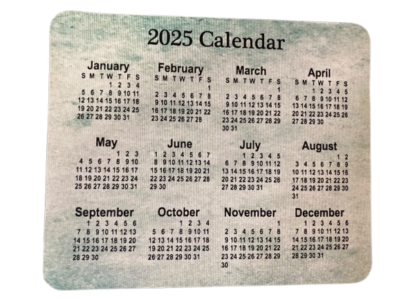 Photo 1 of Calendar Mouse pad, Natural Rubber Quality Creative Gaming Rectangle Mouse Personalized Desk Mouse Pad 9.5 inch x 7.9 inch (Calendar 2025)