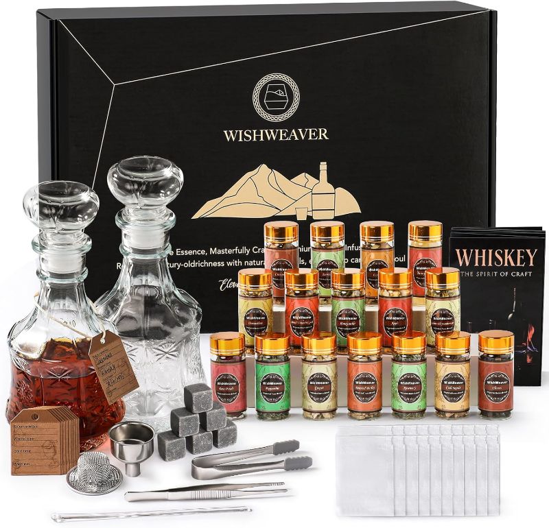 Photo 1 of Alcohol Infusion Kit,16 Natural DIY Whiskey Making Kit for Infusing Bourbon,Rye, Gin, Vodka,Tequila, Rum with Custom Botanicals, Perfect Alcohol Infusion Kits Stocking Stuffers for Men, Dad, Husband