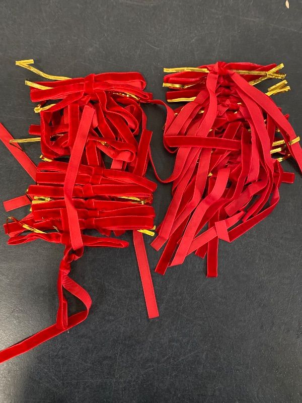 Photo 1 of 24pcs Ribbon Bow Pendant Festive Christmas Tree Decorations Vintage Style Handcrafted Bows for Gifts Flowers Handbags Home Party Decor Iron Wire Material