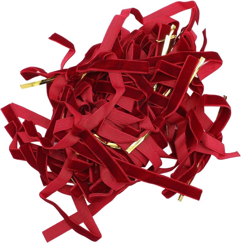 Photo 1 of 24pcs Ribbon Bow Pendant Festive Christmas Tree Decorations Vintage Style Handcrafted Bows for Gifts Flowers Handbags Home Party Decor Iron Wire Material