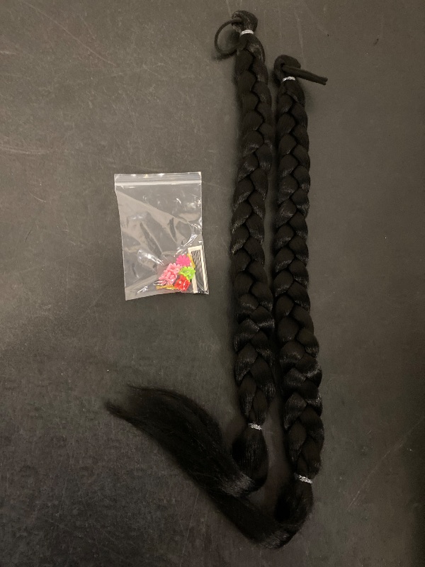 Photo 1 of 2 Pack 30 Inch Braids Ponytail with Hair Accessories
