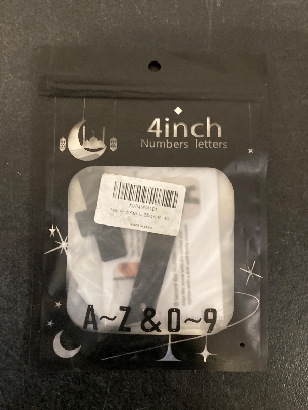 Photo 1 of 4 Inch Black Aluminum Letters, Floating House Address Numbers for Outside, Modern Metal Door Numbers Letters, Metal House Address Letter and Number for Home Office Apartment (4)