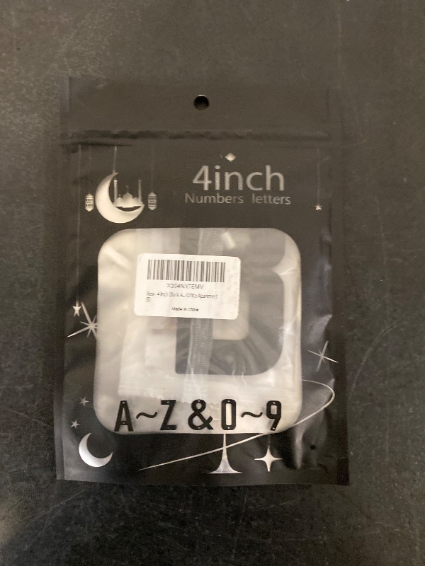 Photo 1 of 4 Inch Black Aluminum Letters, Floating House Address Numbers for Outside, Modern Metal Door Numbers Letters, Metal House Address Letter and Number for Home Office Apartment (B)