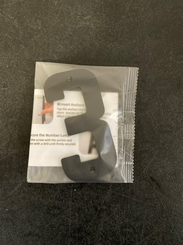 Photo 1 of 4 Inch Black Aluminum Letters, Floating House Address Numbers for Outside, Modern Metal Door Numbers Letters, Metal House Address Letter and Number for Home Office Apartment (3)