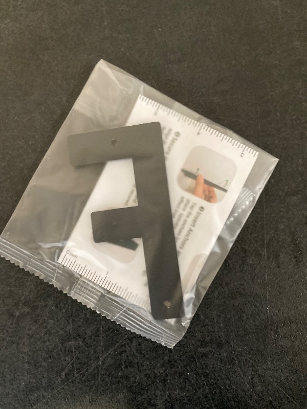 Photo 1 of 4 Inch Black Aluminum Letters, Floating House Address Numbers for Outside, Modern Metal Door Numbers Letters, Metal House Address Letter and Number for Home Office Apartment (F)