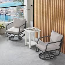 Photo 1 of 2 Ct. Swivel Rocking Chairs Cushions 22" x 22" Grey