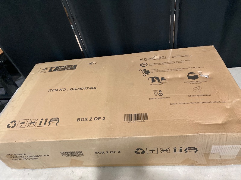 View 4 of Box 2/2 Only | Modern Fluted Fireplace TV Stand with 36" Electric Fireplace for 80 Inch TV, 31" Tall Entertainment Center with 2 Drawers and Adjustable Shelves, Wood Media Console for Living Room, Natural | MISSING BOX 1