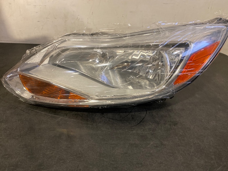 Photo 1 of Headlight Assembly Right w/Bulbs Compatible with 2012-2014 Ford Focus 4-Door Halogen Front Headlamp Light Clear Lens + Chrome Housing Passenger Side Replacement for FO2503298