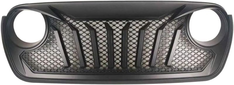Photo 1 of Front Grille Grid ABS, Front Face Grille Cover Modification, Hood Grid Grill for J e-Ep JL Wrangler 2018+ Accessories Decoration, JL1071