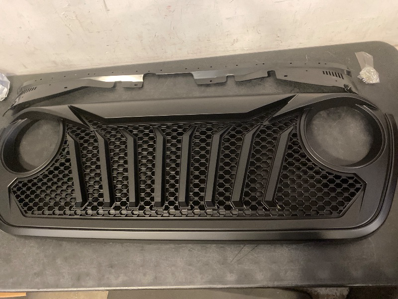 Photo 1 of Front Grille Grid ABS, Front Face Grille Cover Modification, Hood Grid Grill for J e-Ep JL Wrangler 2018+ Accessories Decoration, JL1071