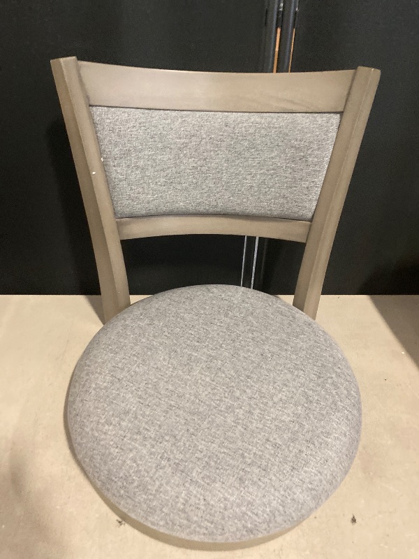 Photo 1 of Gray 26.0-in H Counter height Upholstered Swivel Wood Bar Stool 2 -Pack