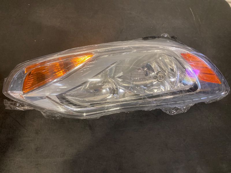 Photo 1 of Headlight Assembly Right w/Bulbs Compatible with 2012-2014 Ford Focus 4-Door Halogen Front Headlamp Light Clear Lens + Chrome Housing Passenger Side Replacement for FO2503298