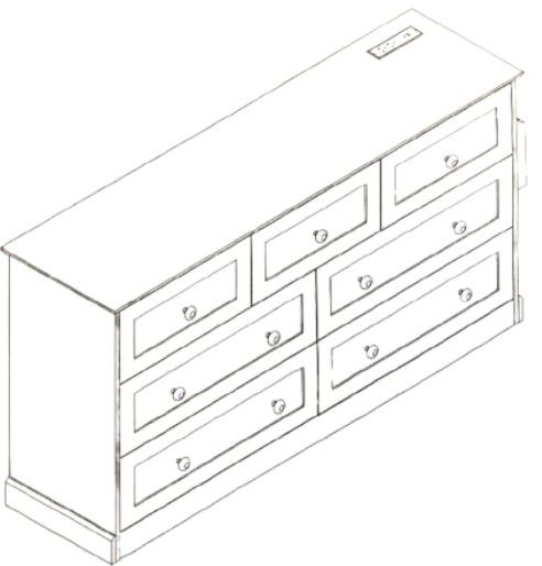 Photo 1 of 7 Drawer Dresser Large Wooden Storage Chest of Drawers with Exquisite Metal Handles 47in Wide Dresser White