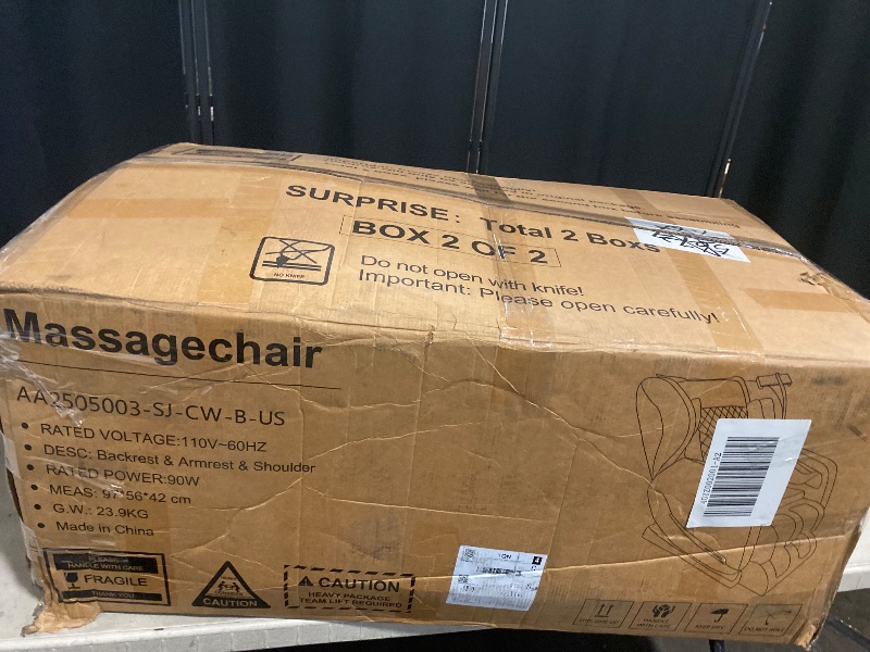 View 3 of Missing box 1/2 | ONLY INCLUDES BOX 2 | Includes backrest, seat cover, one headrest, and two side legs pieces |Massage Chair, Massage Chairs Full Body and Recliner with 14 Fixed Points, Zero Gravity, Wood Grain Leather, Foot Massage, Airbags, Lumbar Heati