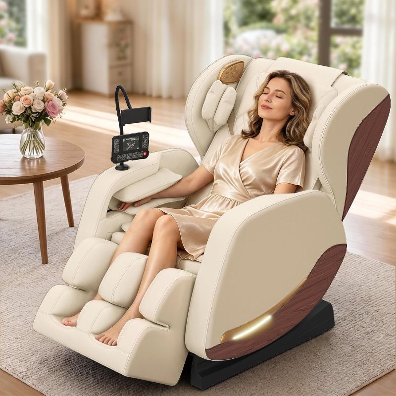 Photo 1 of Missing box 1/2 | ONLY INCLUDES BOX 2 | Includes backrest, seat cover, one headrest, and two side legs pieces |Massage Chair, Massage Chairs Full Body and Recliner with 14 Fixed Points, Zero Gravity, Wood Grain Leather, Foot Massage, Airbags, Lumbar Heati
