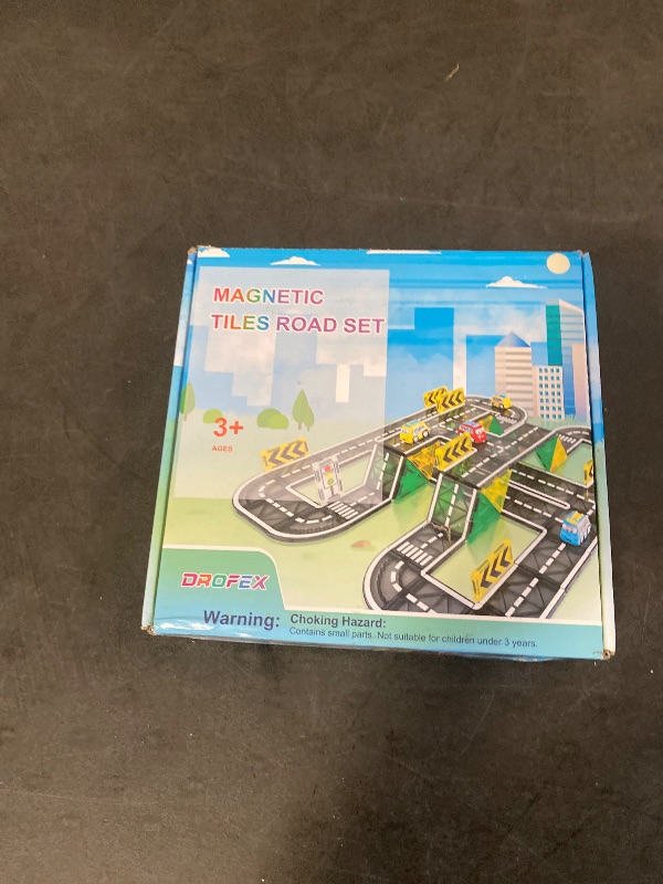 Photo 1 of 42pcs Magnetic Tiles Road, Magnetic Building Blocks City Construction Toys for 3+Year Old Boys Girls, Kids Montessori Toys for Toddler, STEM Learning Gifts