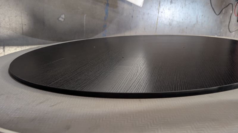 Photo 1 of Only includes table top| 59" Round Sintered Stone Dining Table for 6-8, Glossy Pandora Table top | Has Minor Cracks on end
