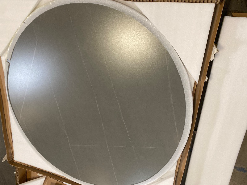 Photo 1 of Only includes table top| 59" Round Stone Dining Table for 6-8, Matte Stone Table Top Grey