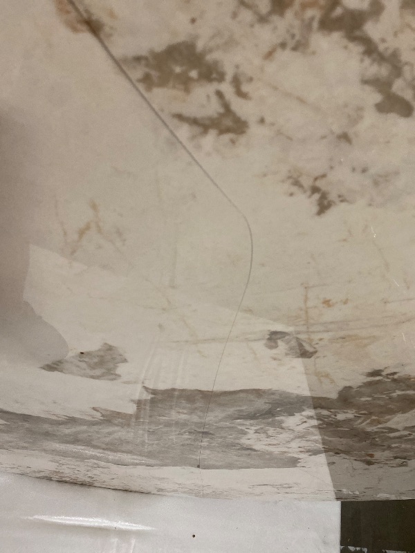 Photo 1 of Major Cracks on end, chipped on ends|Only includes table top| 59" Round Sintered Stone Dining Table for 6-8, Glossy Pandora Table top