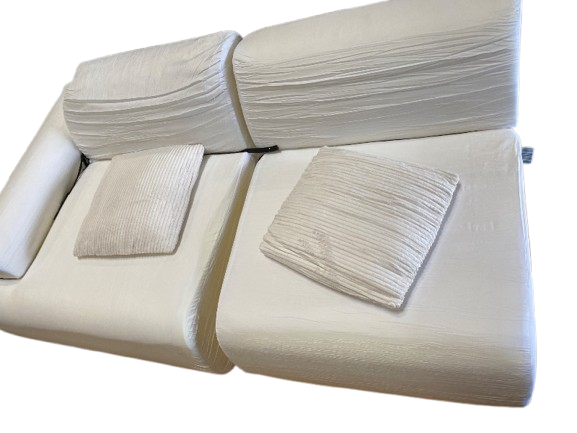 Photo 1 of 2 Piece 36” x 30” x 24” + 36” x 36” x 24” White modular "cloud" Comfy Cloud Chenille Upholstered Sectional Sofa with Pillow-Top Cushions