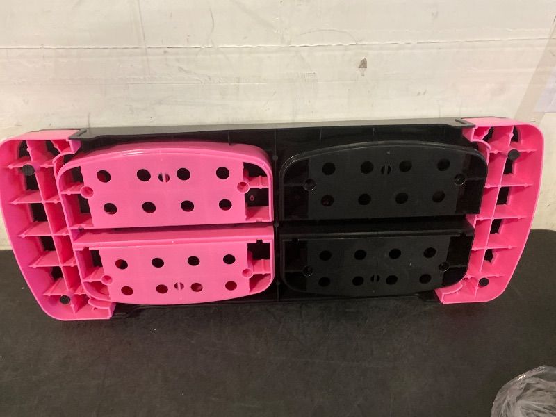 Photo 1 of 31" Aerobics Stepper Platform with Stackable Risers, 4 inch-6 inch-8 inch, Workout Steppers for Exercise at Home, Stable & Non-slip Design, Black/Pink