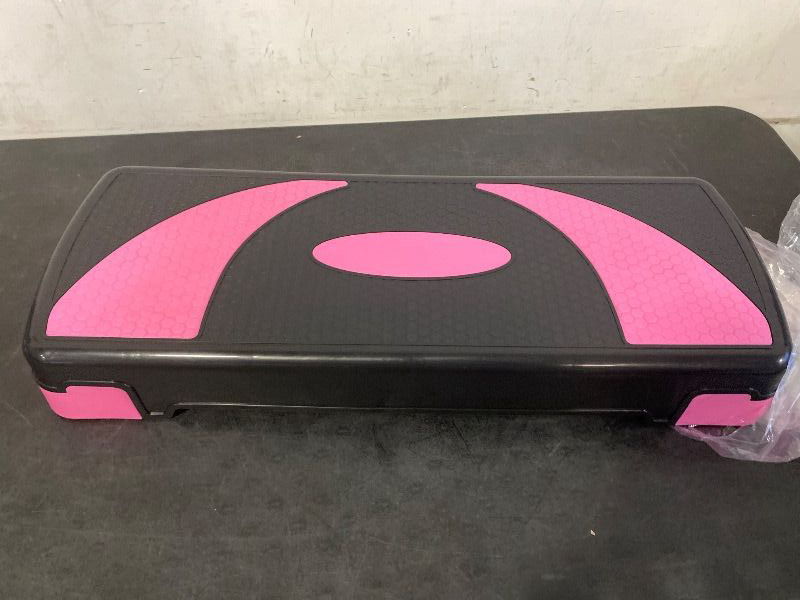 Photo 1 of 31" Aerobics Stepper Platform with Stackable Risers, 4 inch-6 inch-8 inch, Workout Steppers for Exercise at Home, Stable & Non-slip Design, Black/Pink