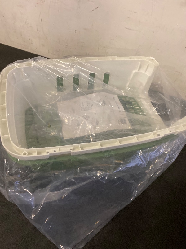 Photo 1 of 18-Inch Dog Crate Plastic 2-Door Top Loading Cat Carrier, Hard-Sided Dog Travel Carrier for Small Dogs and Cats, Ventilation and Security Lock Design for Pets up to 22 lbs (Green)