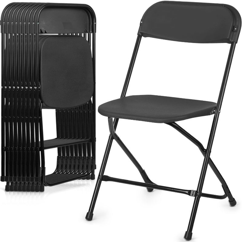 Photo 1 of Portable Heavy Duty Folding Chairs 10 Pack, Black