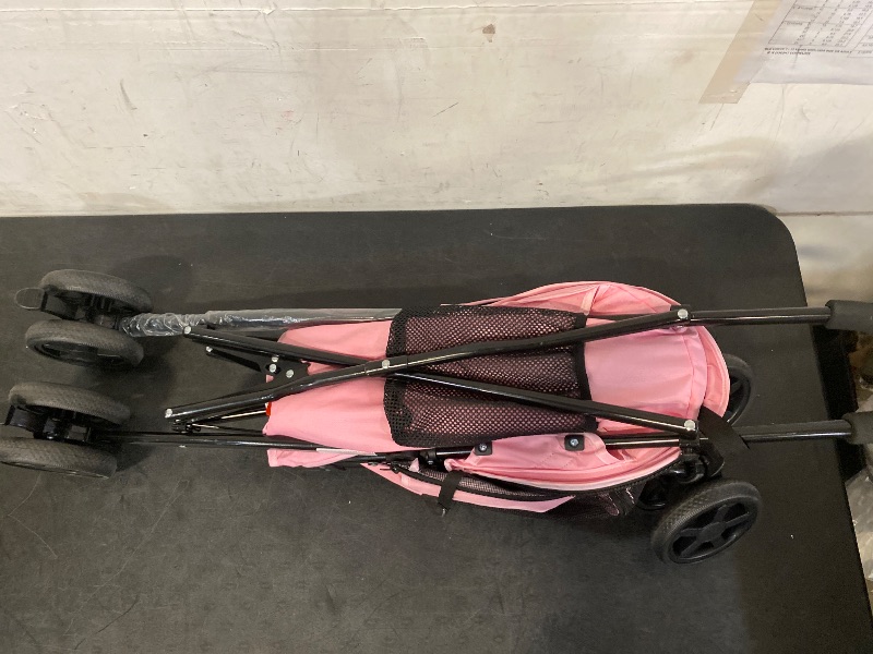 Photo 1 of 4 Wheels Pet Stroller, Dog Stroller for Medium Dogs 22 Lbs Puppy Cat Stroller Pet Cart Pet Gear with Back Pocket, Sun Shade, Pink