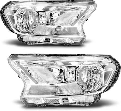 Photo 1 of M-AUTO Headlights Assembly Compatible with 2019-2023 Ford Ranger XL XLT, Driver and Passenger Side, Chrome Housing Clear Lens FO2502384 FO2503384