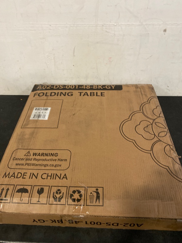 Photo 1 of 4Ft Folding Card Table, Picnic Cookout Table w/Handle, Black