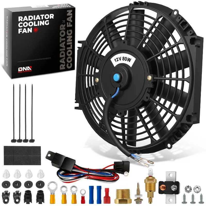 Photo 1 of 12" 1550 CFM High Performance Slim Electric Radiator Fan Relay Kit Mounting Kit