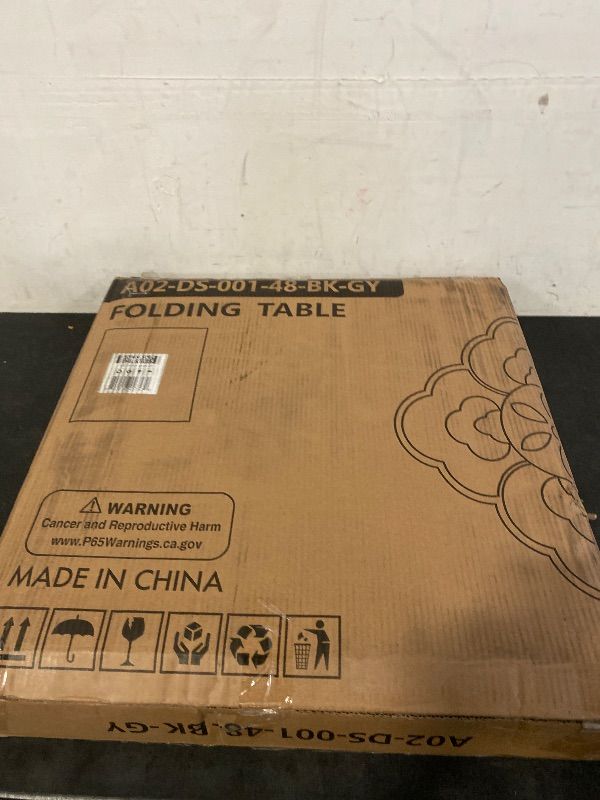 Photo 1 of 4Ft Folding Card Table, Picnic Cookout Table w/Handle, Black