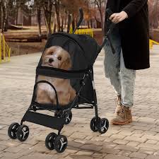Photo 1 of 4 Wheels Pet Stroller Mesh Black