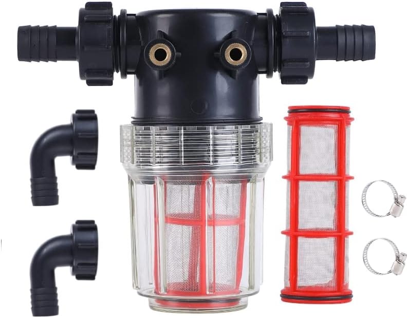 Photo 1 of 3/4''1/2''hose barb filter, sedimentation filter accessories for inlet water of pressure washer (304 stainless steel, with 40 mesh and 100 mesh filter screens) | Dirty