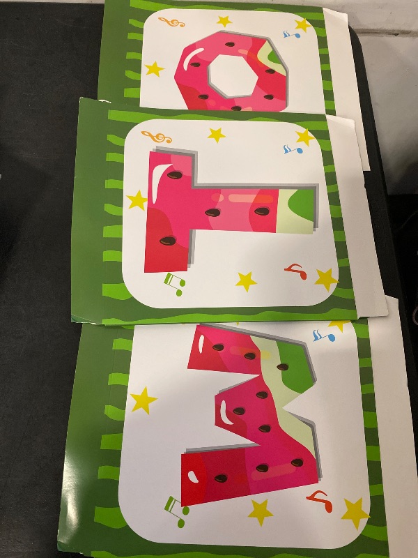 Photo 1 of Cartoon Melon 2nd Birthday Balloon Boxes Party Supplies Decorations, 3pcs Watermelon One In A Melon Theme Party Gift Boxes Blocks Decor with TWO Cake Smash Backdrop
