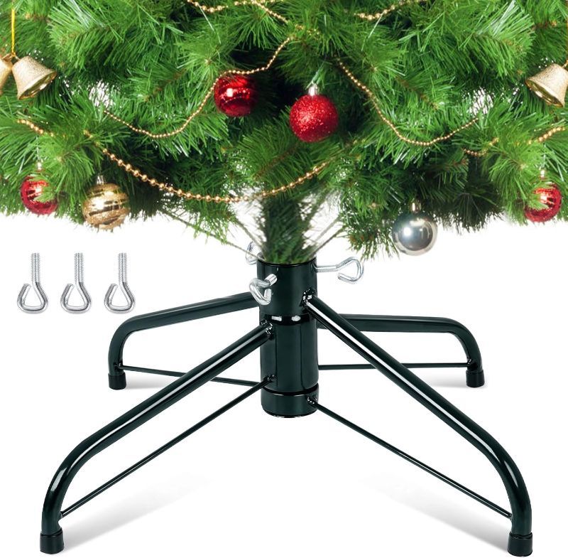 Photo 1 of Christmas Tree Stand, Christmas Tree Base Replacement (Length16.1, Dia 1.25") for Artificial Trees up to 2-7 FT Heavy Duty Folding Christmas Tree Stands Dark Green
