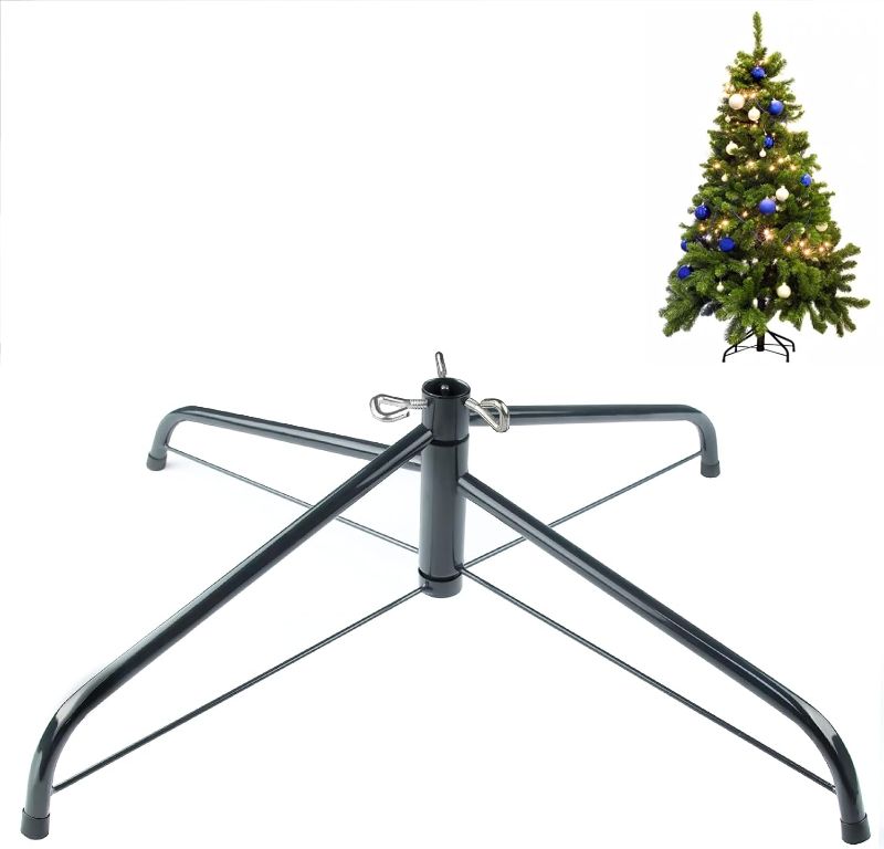 Photo 1 of 24 Inch Metal Christmas Tree Stand for 4 to 10ft Christmas Trees, Heavy Duty Folding Universal Artificial Christmas Tree Stand Replacement