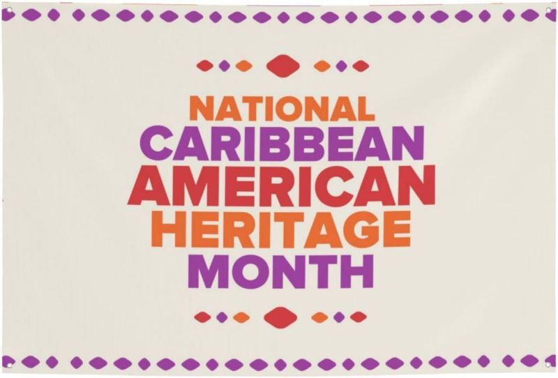 Photo 1 of Caribbean American Heritage Month Banner Party Background Decorations 47x71 Inch Party Supplies