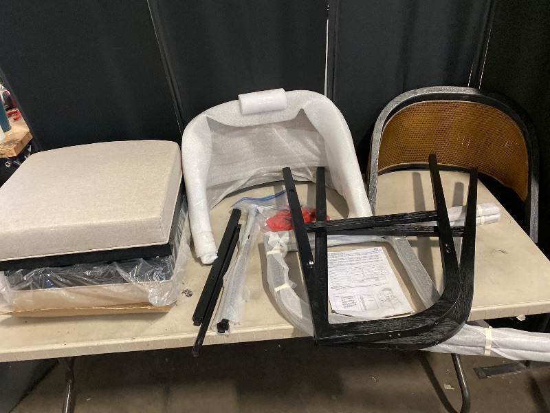 Photo 1 of 19'' H Foam Padding Upholstered Cane Back Side Chair (Set of 2) | Used