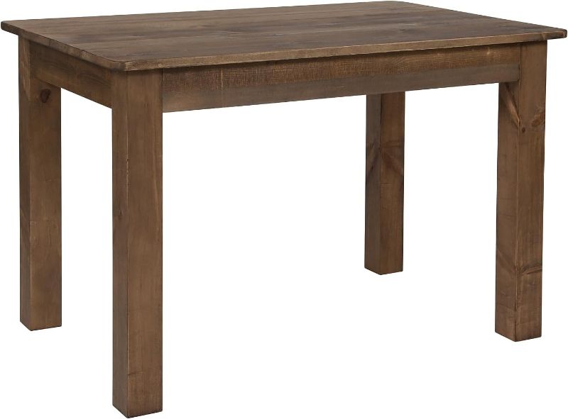 Photo 1 of 46x30 in Rectangular Dining Table | Commercial Grade, Foldable Locking Legs, Farmhouse, Rustic | Cracks in wood/Used